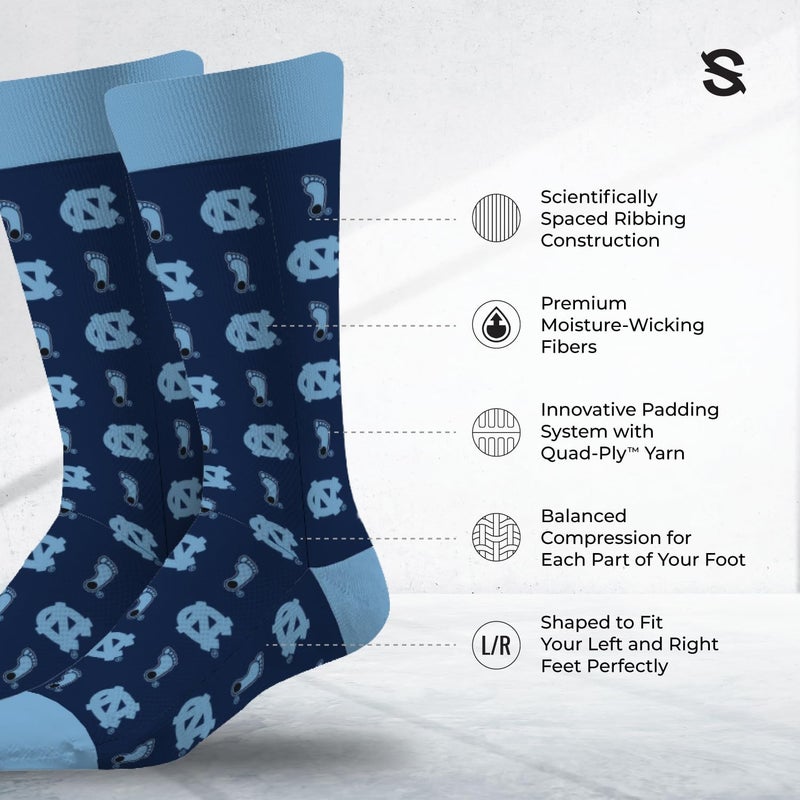 Strideline Store NCAA Mens Repeat Logo Dress Socks-Team Colors-One Size Fits Most -M/L (8-12) - Image 2